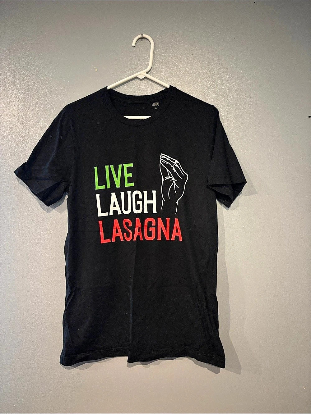 Crazy Dog T-Shirts Live Laugh Lasagna Men's T-Shirt Black
